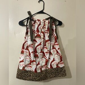 Brother Sister Design Studio Girl’s Dress Santa Christmas Holiday‎ Leopard Print